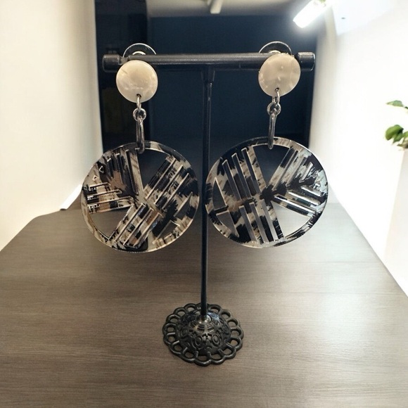 Handmade Jewelry - Handmade Geometric Animal Print Earrings